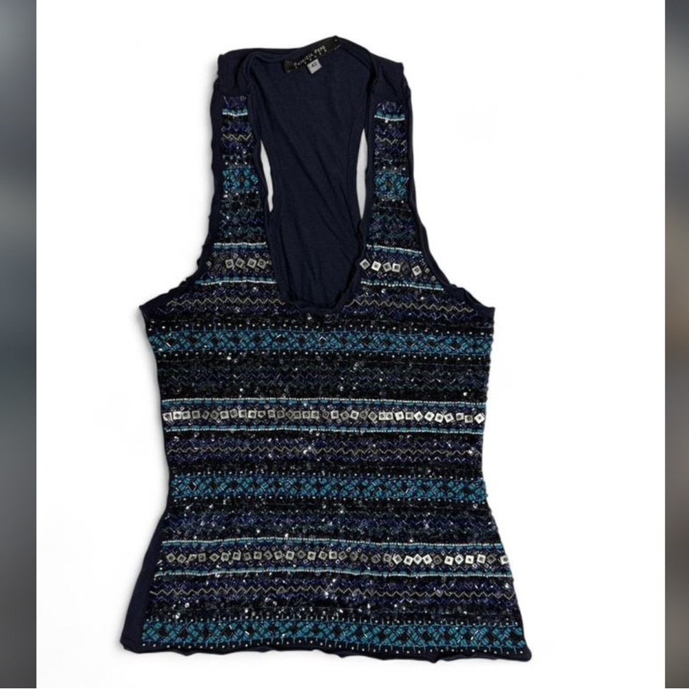 Patrizia Pepe Navy Blue Sequin embellished top ✨